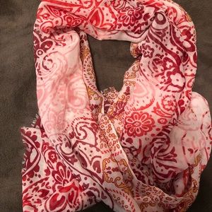 Red multi color infinity scarf